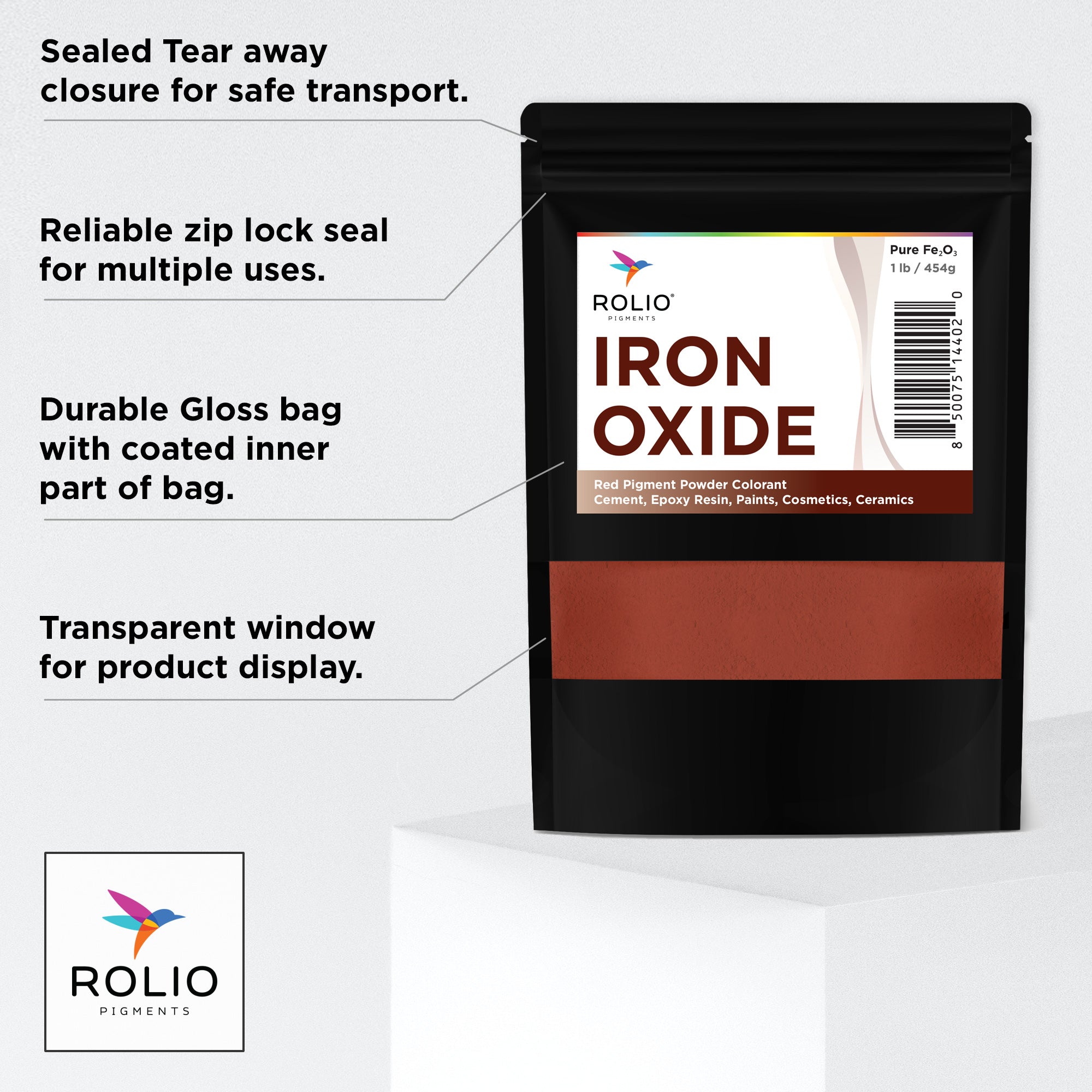 Pure Red Iron Oxide Pigment – Cosmetic & Industrial Grade | 3.5oz, 8oz, 1 lb