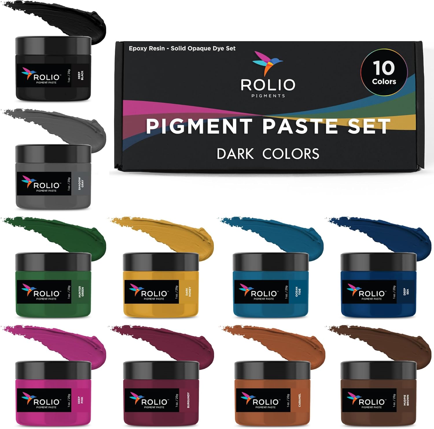 10 Color Pigment Paste Set (Dark Colors)