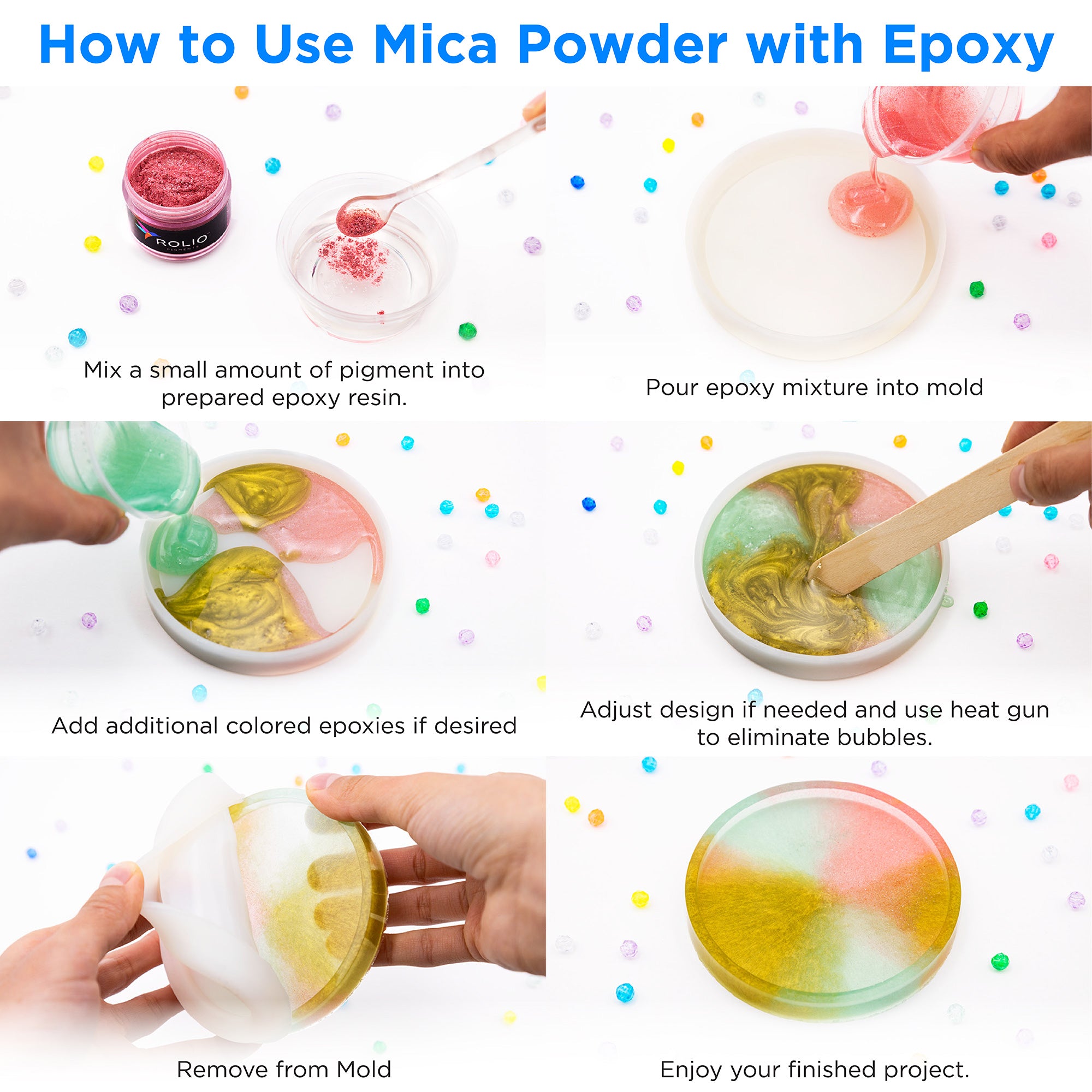 Mica Powder 72 Color Sample Set - 5g Bags