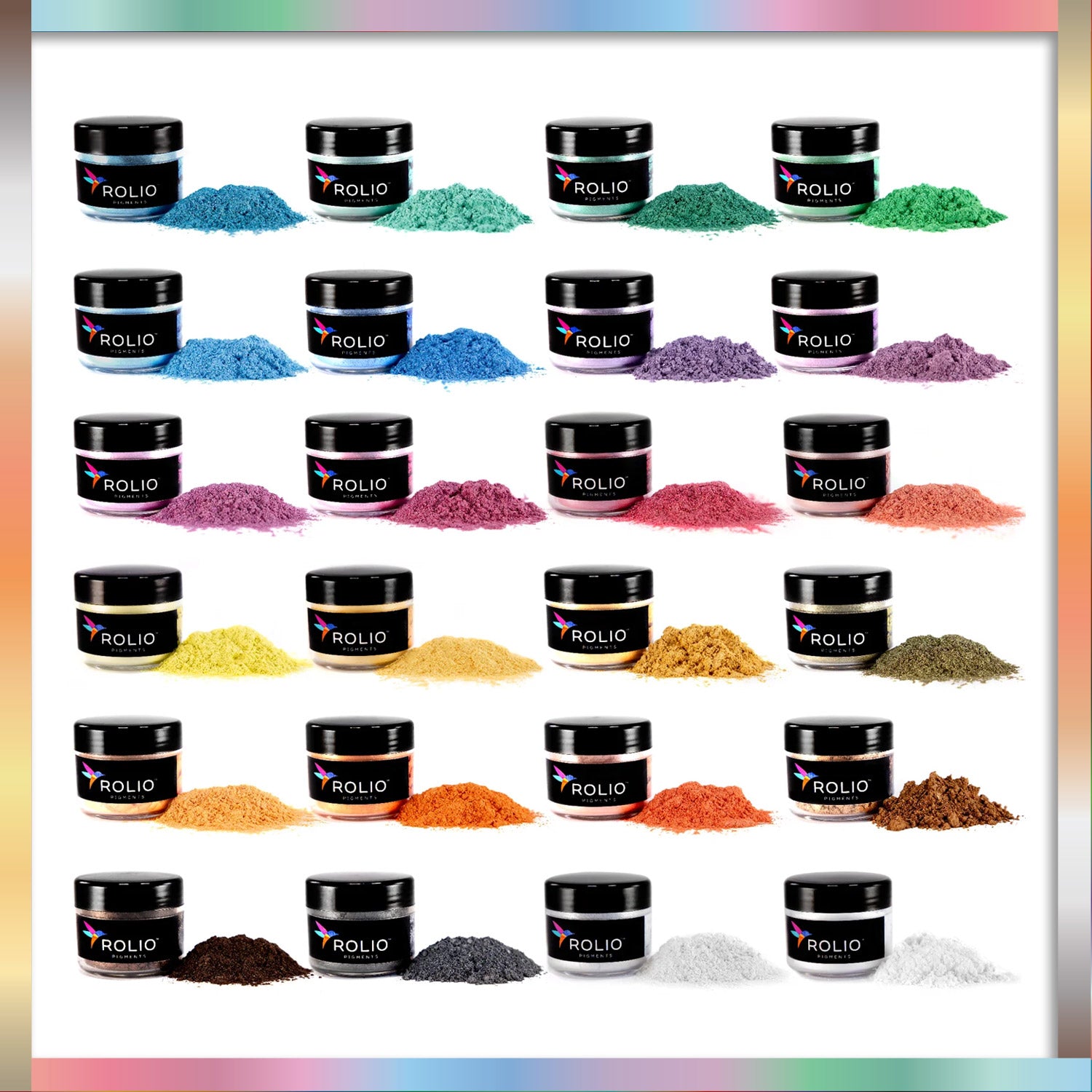 Mica Powder Pastel 24 Colors Set - 10g Jars