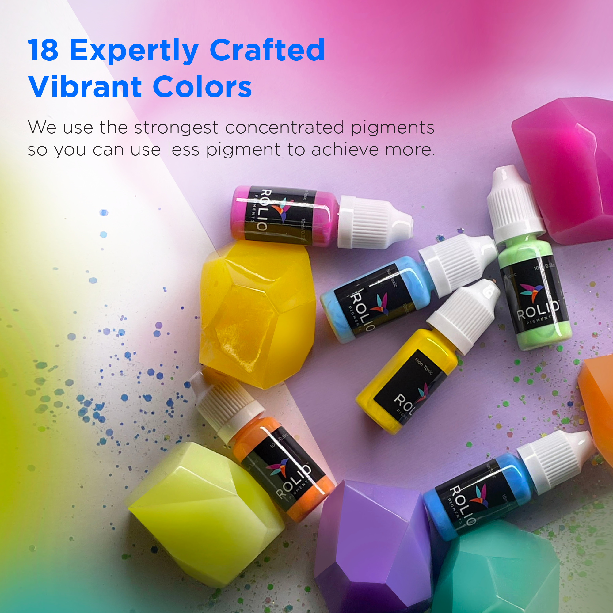 Resin Liquid Pigment - 18 Solid Colors - 0.33 oz/10 ml each