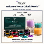 Candle Dye Chip Set - 24 Colors - 5g Jars
