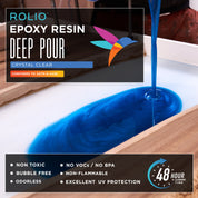 Rolio Deep Pour Epoxy Resin – 1.5 Gallon Kit (2:1 Mix | 4” Pour Depth | 48-Hour Cure)