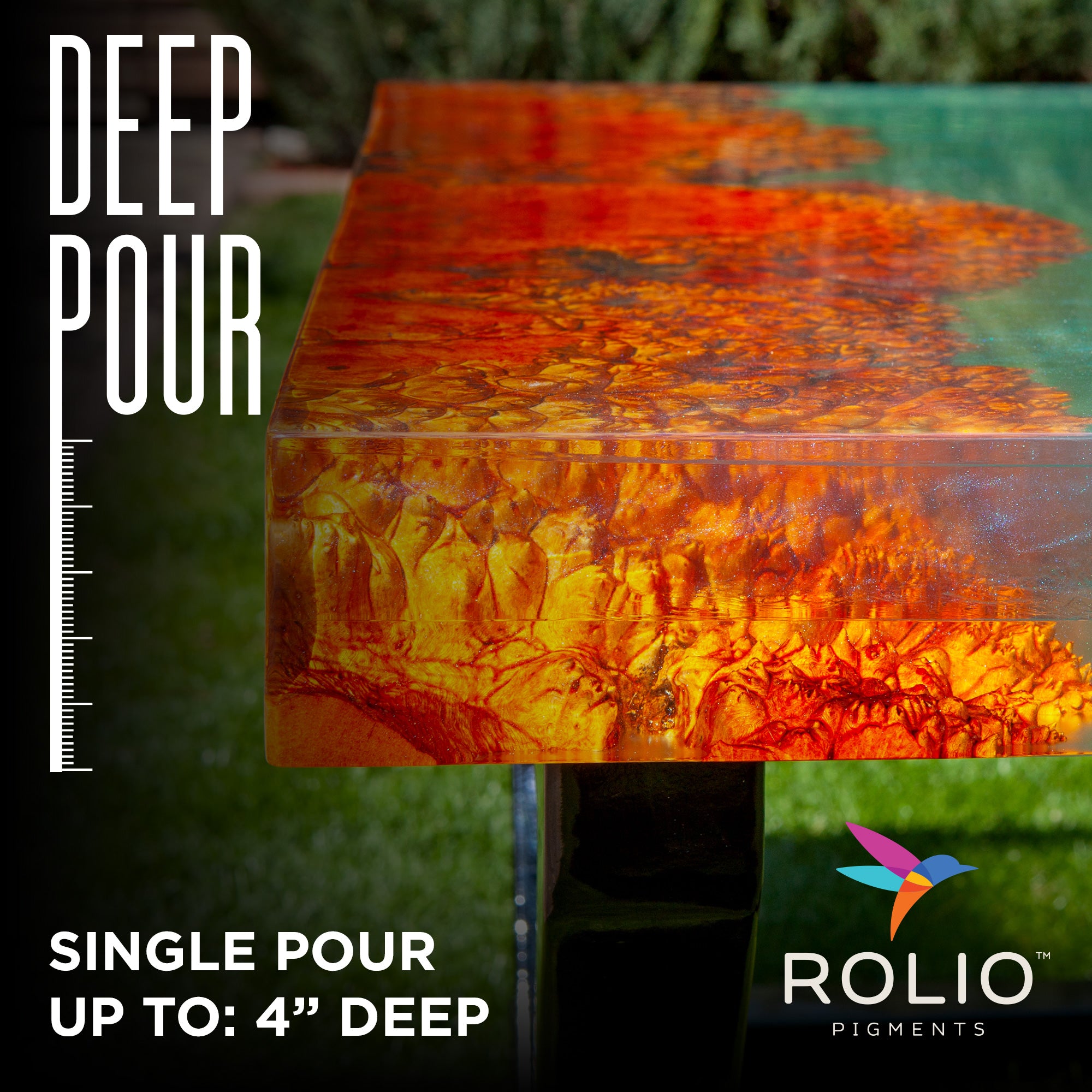 Rolio Deep Pour Epoxy Resin – 1.5 Gallon Kit (2:1 Mix | 4” Pour Depth | 48-Hour Cure)