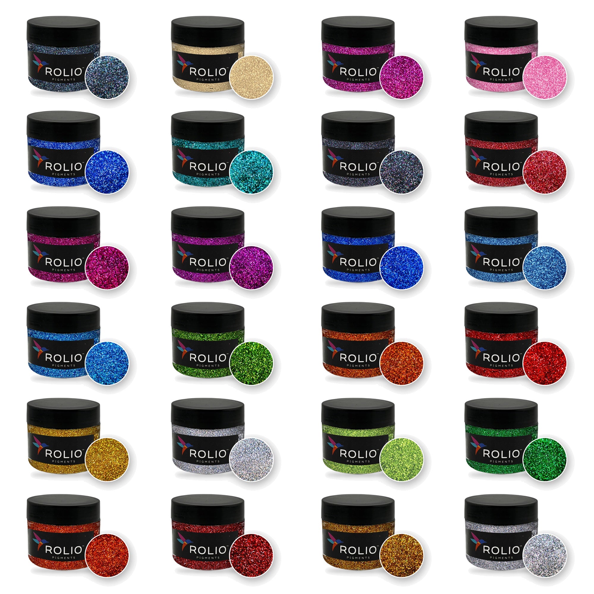 Holographic Glitter 24 Color Set - 10g Jars