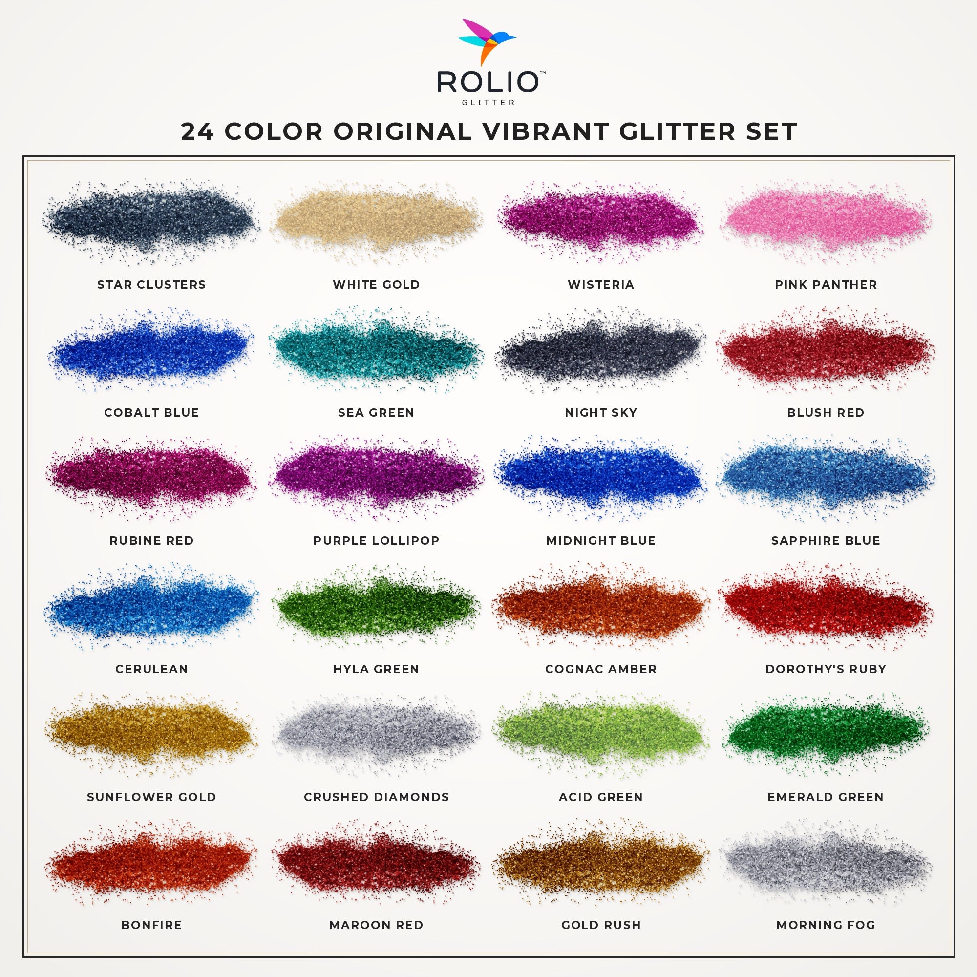 Holographic Glitter 24 Color Set - 10g Jars