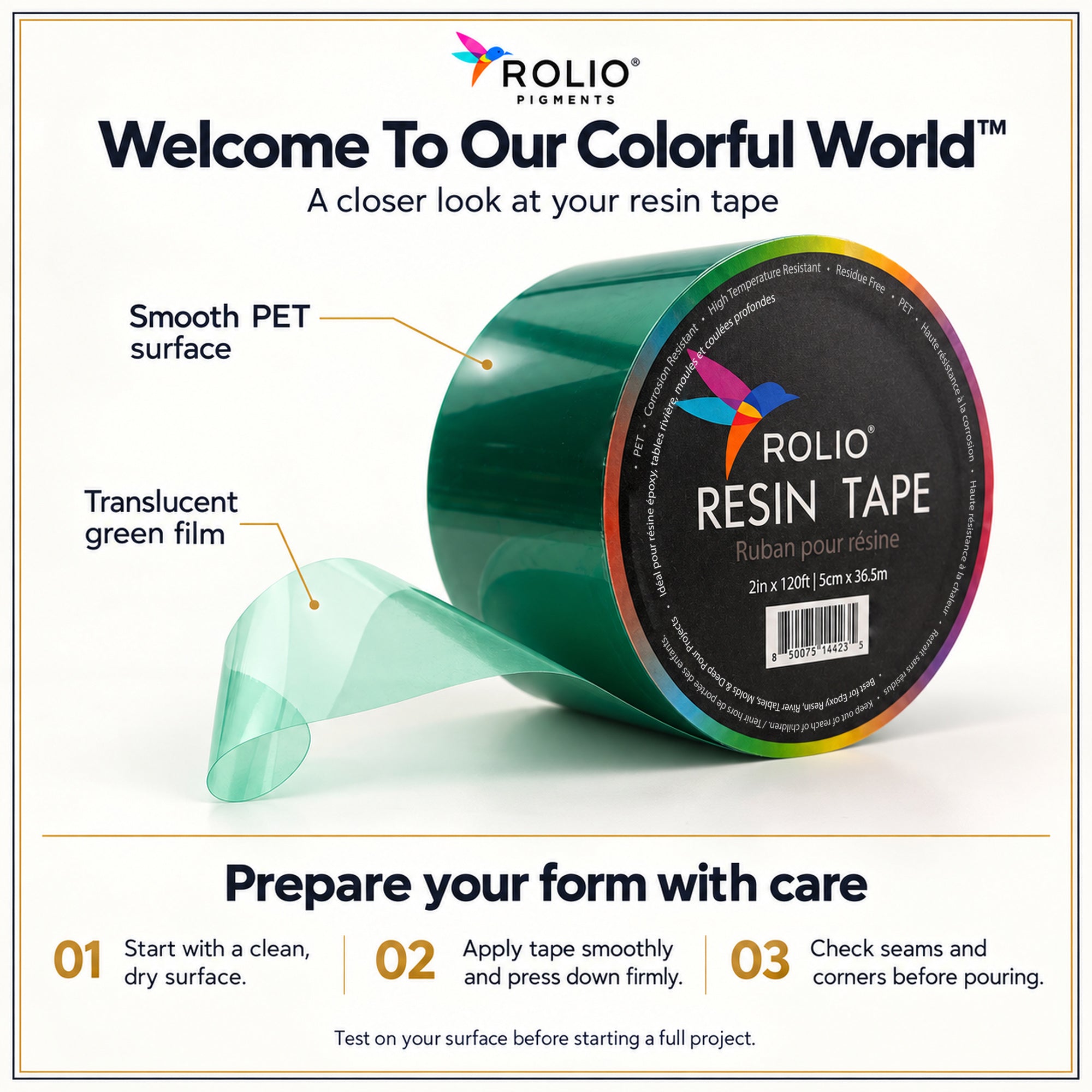 Rolio green epoxy resin tape, 2 in x 120 ft roll - photo 4