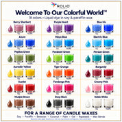 Candle Liquid Pigment Dye - 18 Solid Colors - 0.33 oz/10 ml each