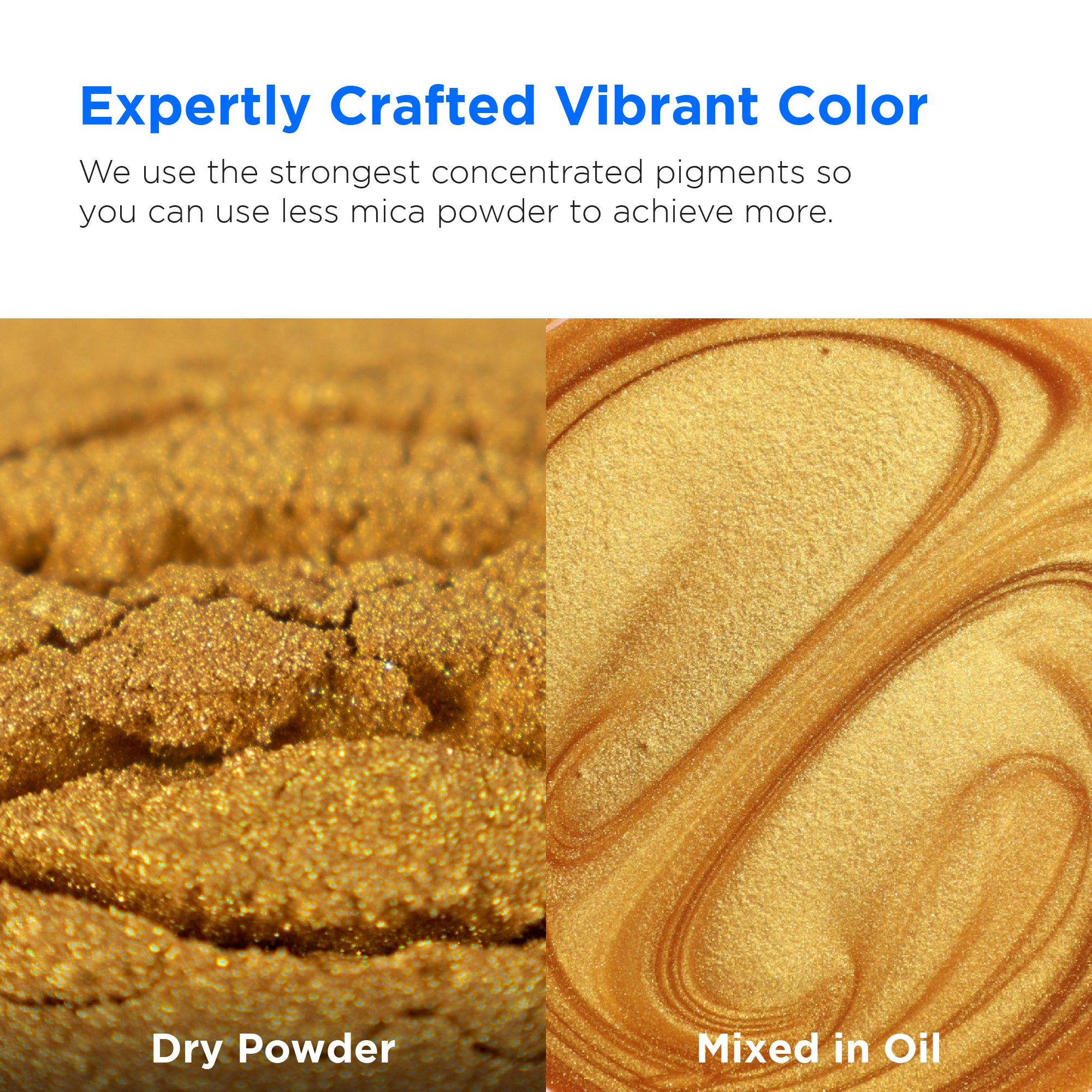 Mica Pigment Powders for Resin, Candles, Bath Bombs, and Crafts 24K Gold