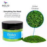 Hyla Green - Holographic Glitter - 1 Jar 28 Grams 1/64 & 1/128 Size