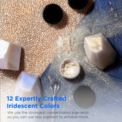 Mica Powder Iridescent 12 Color Set - 10g Jars