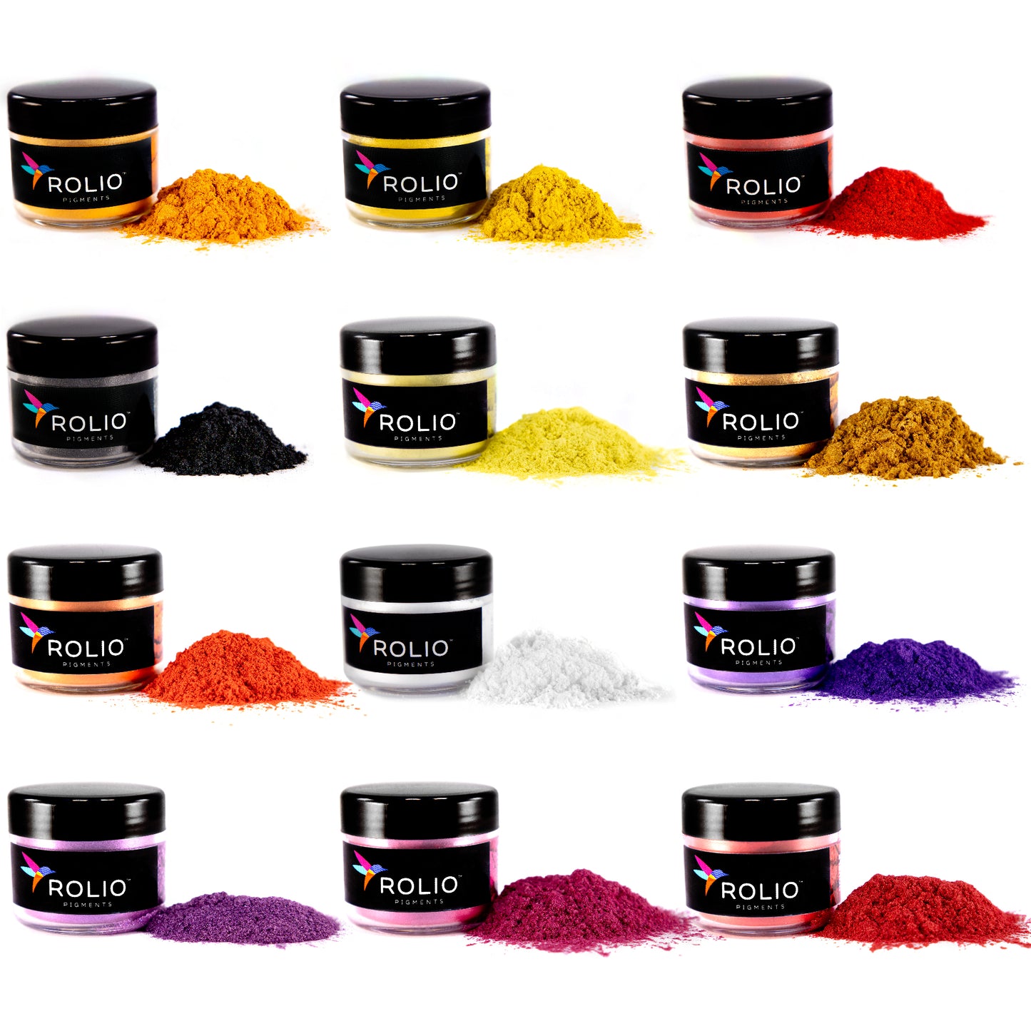 Mica Powder Tropical Sunset 12 Color Set - 10g Jars