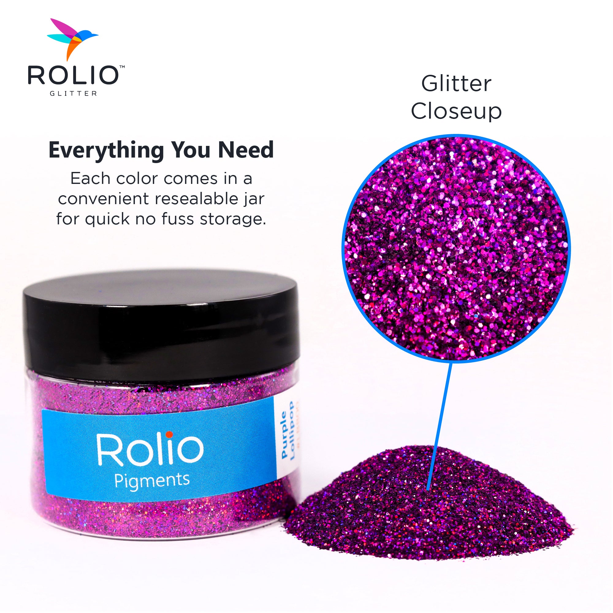 Purple Lollipop - Holographic Glitter - 1 Jar 28 Grams 1/64 & 1/128 Size